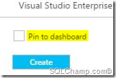 Pin to dashboard SQLAzure DB