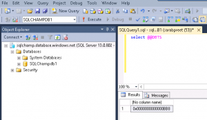 Screenshot DBTS timestamp sqlchamp