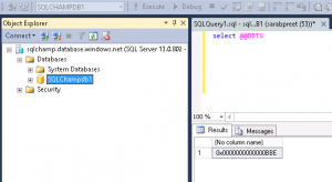 Screenshot DBTS timestamp sqlchamp