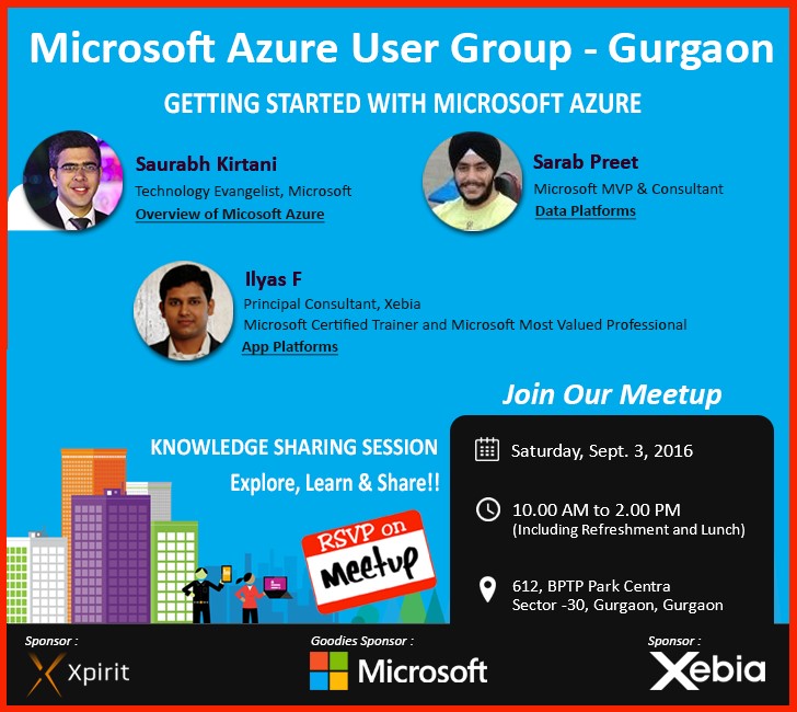 Azure User Group Meetup 3-Sep-2016 | Gurgaon