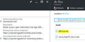 verify fileupload azure storage account