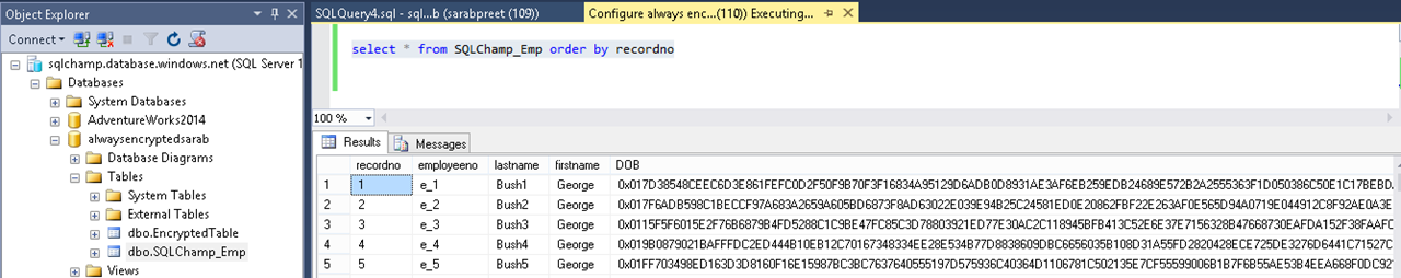 Always Encrypted validation
