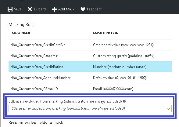 Configure Dynamic Data Masking using Azure SQL Database portal