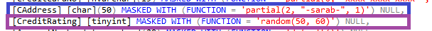 Configure Dynamic Data Masking using T-SQL