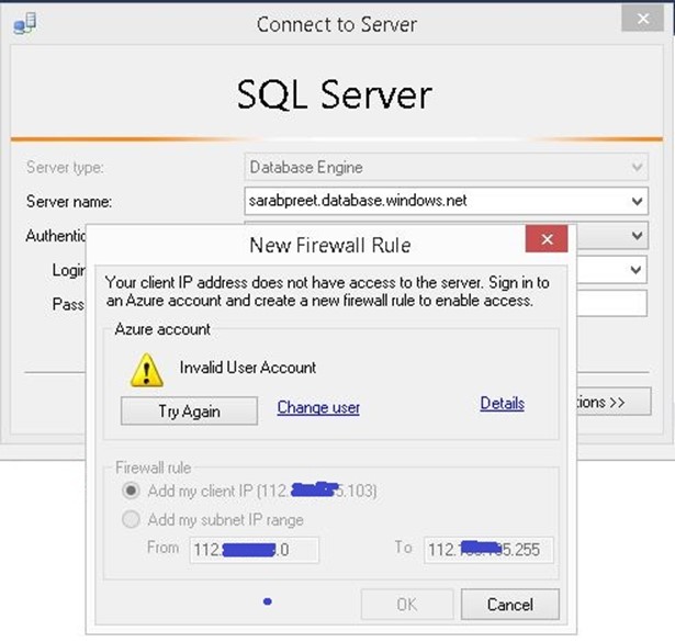 Add Client IP range for Azure SQL Database from SSMS Benefits of using latest SSMS